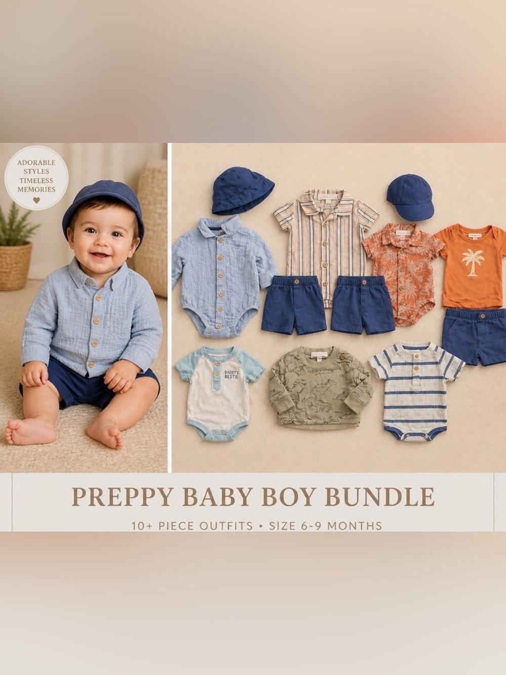 Preppy Baby Boy Bundle 6-9Months Rachel Zoe Tahari & More  Set Coastal Classic